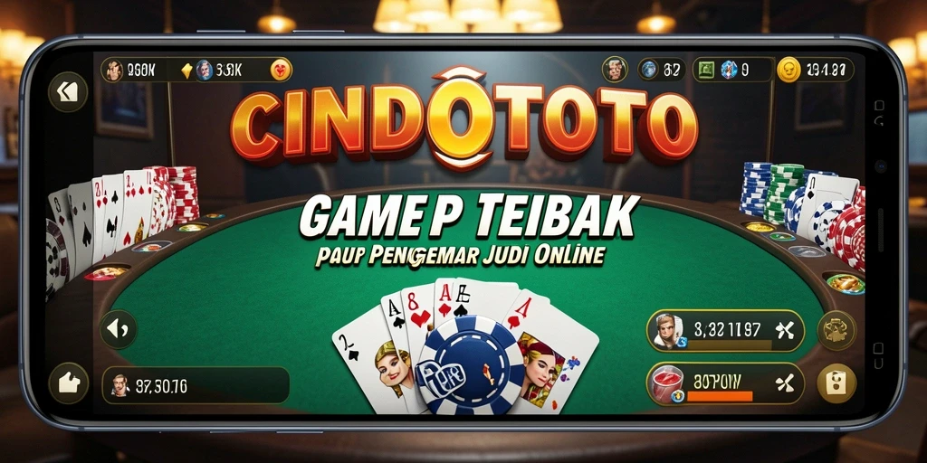 Screenshot gameplay CINDOTOTO menampilkan aksi poker yang mendebarkan.