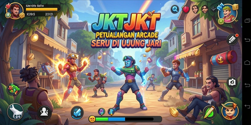 Tampilan gameplay seru dari JKTJKT yang penuh warna.