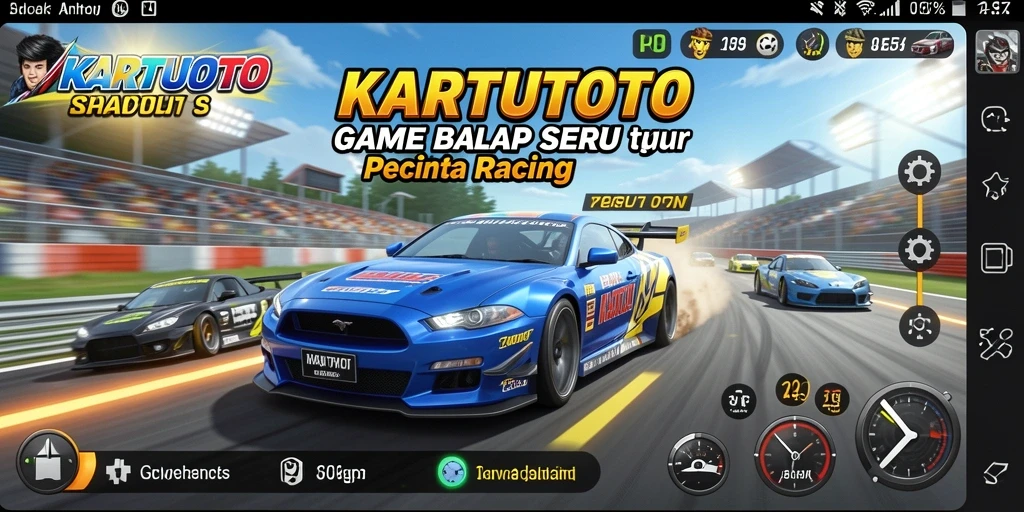 Gameplay KARTUTOTO yang penuh aksi dan seru di lintasan balap.